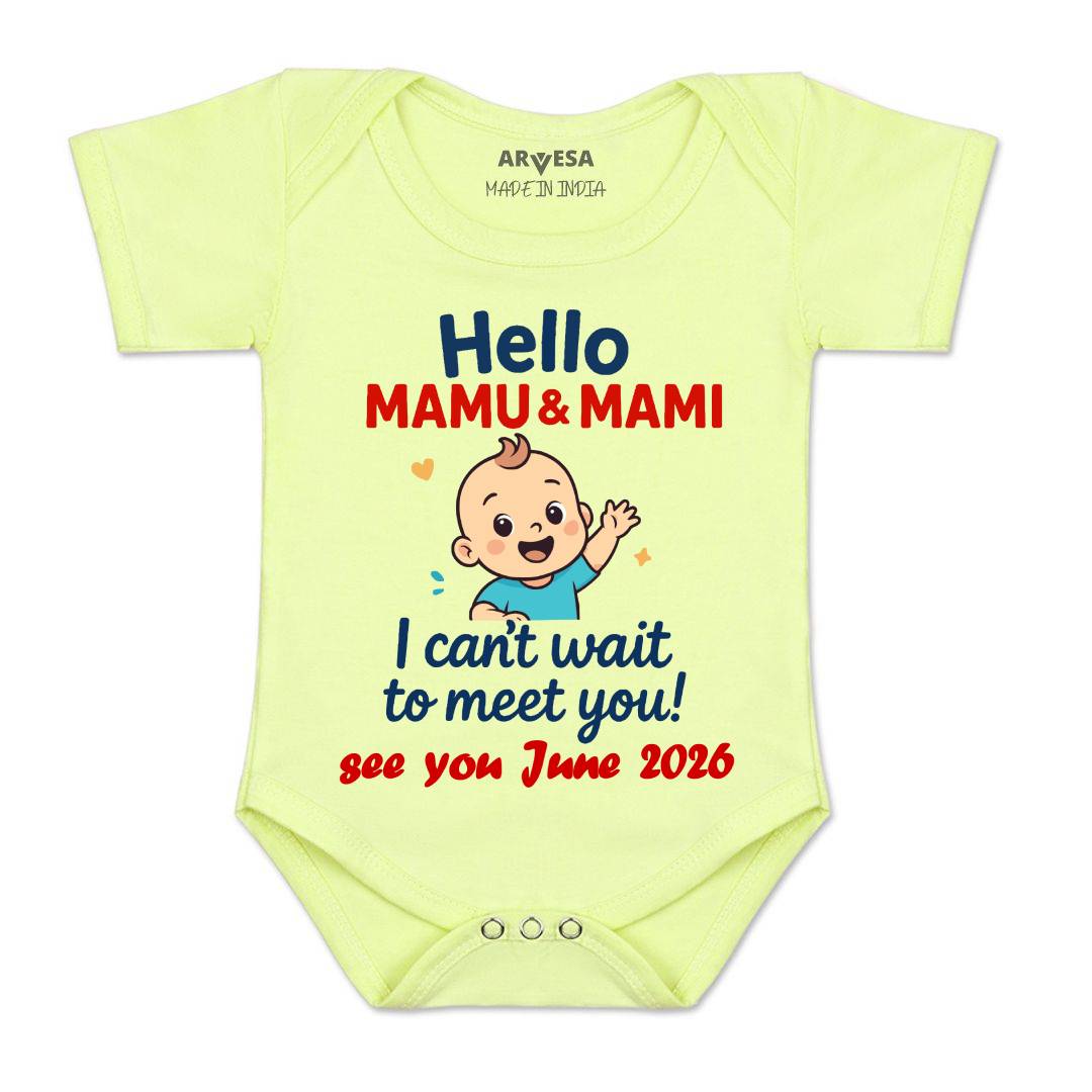 Arvesa Hello Mamu I can't Wait To Meet You Baby Boy & Girl Dress