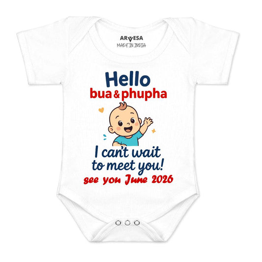 Arvesa Hello Bua I can't Wait To Meet You Baby Boy & Girl Dress
