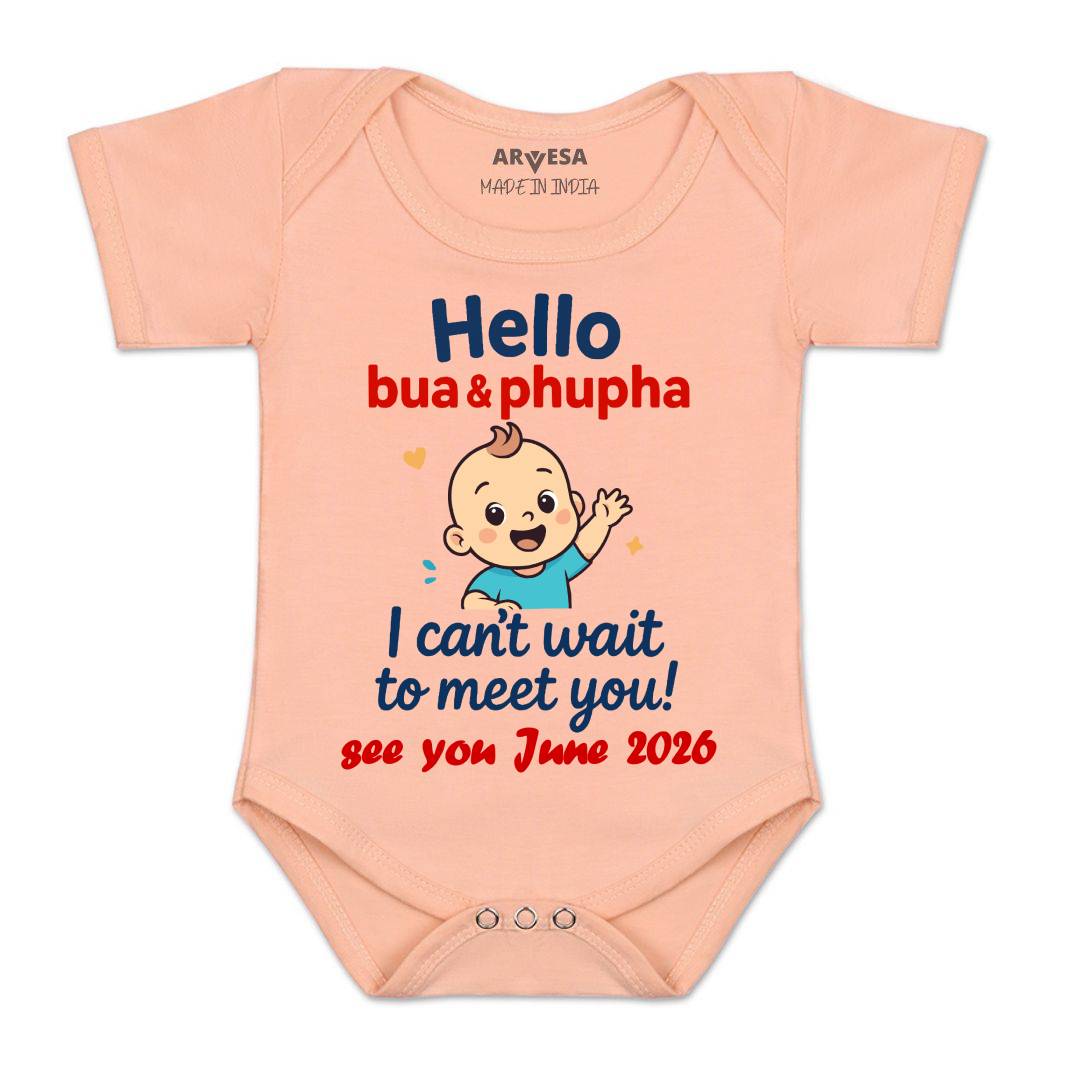 Arvesa Hello Bua I can't Wait To Meet You Baby Boy & Girl Dress