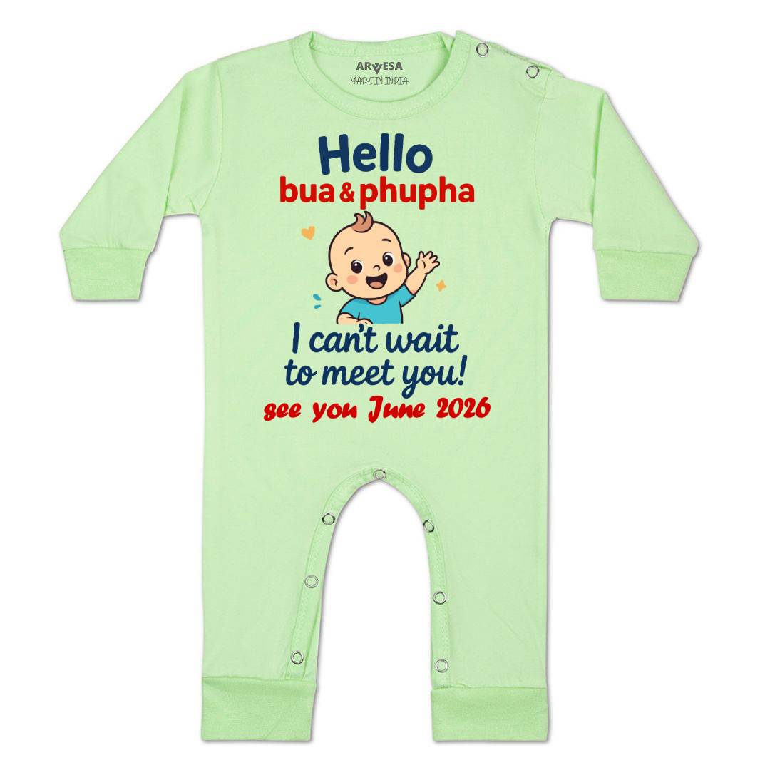 Arvesa Hello Bua I can't Wait To Meet You Baby Boy & Girl Dress