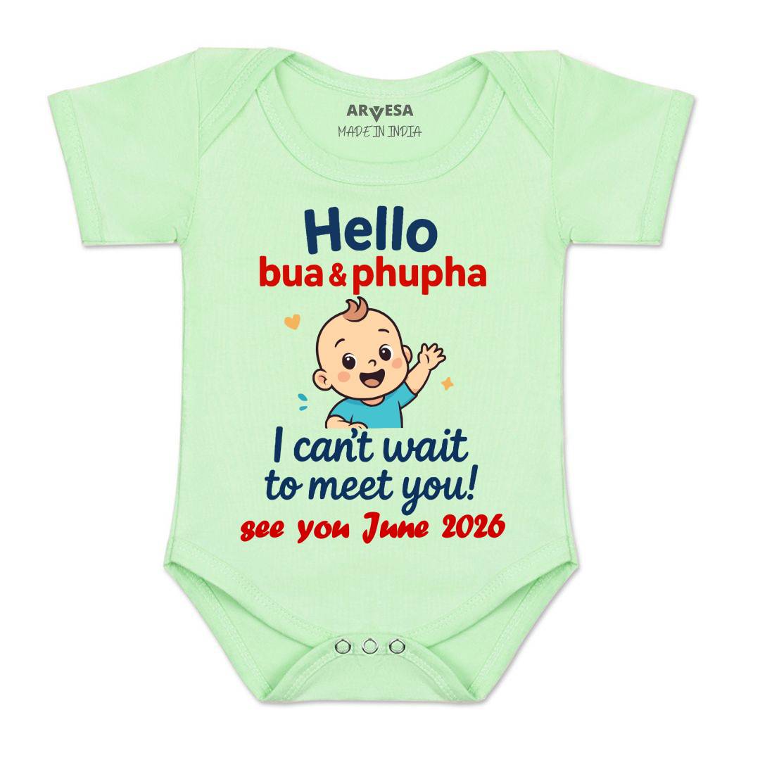 Arvesa Hello Bua I can't Wait To Meet You Baby Boy & Girl Dress