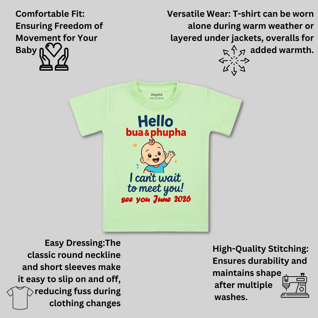 Arvesa Hello Bua I can't Wait To Meet You Baby Boy & Girl Dress