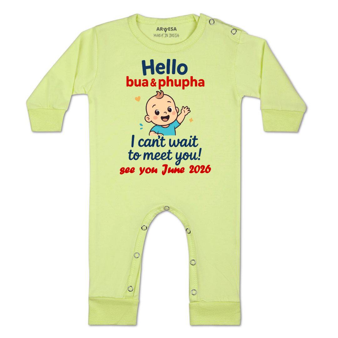 Arvesa Hello Bua I can't Wait To Meet You Baby Boy & Girl Dress