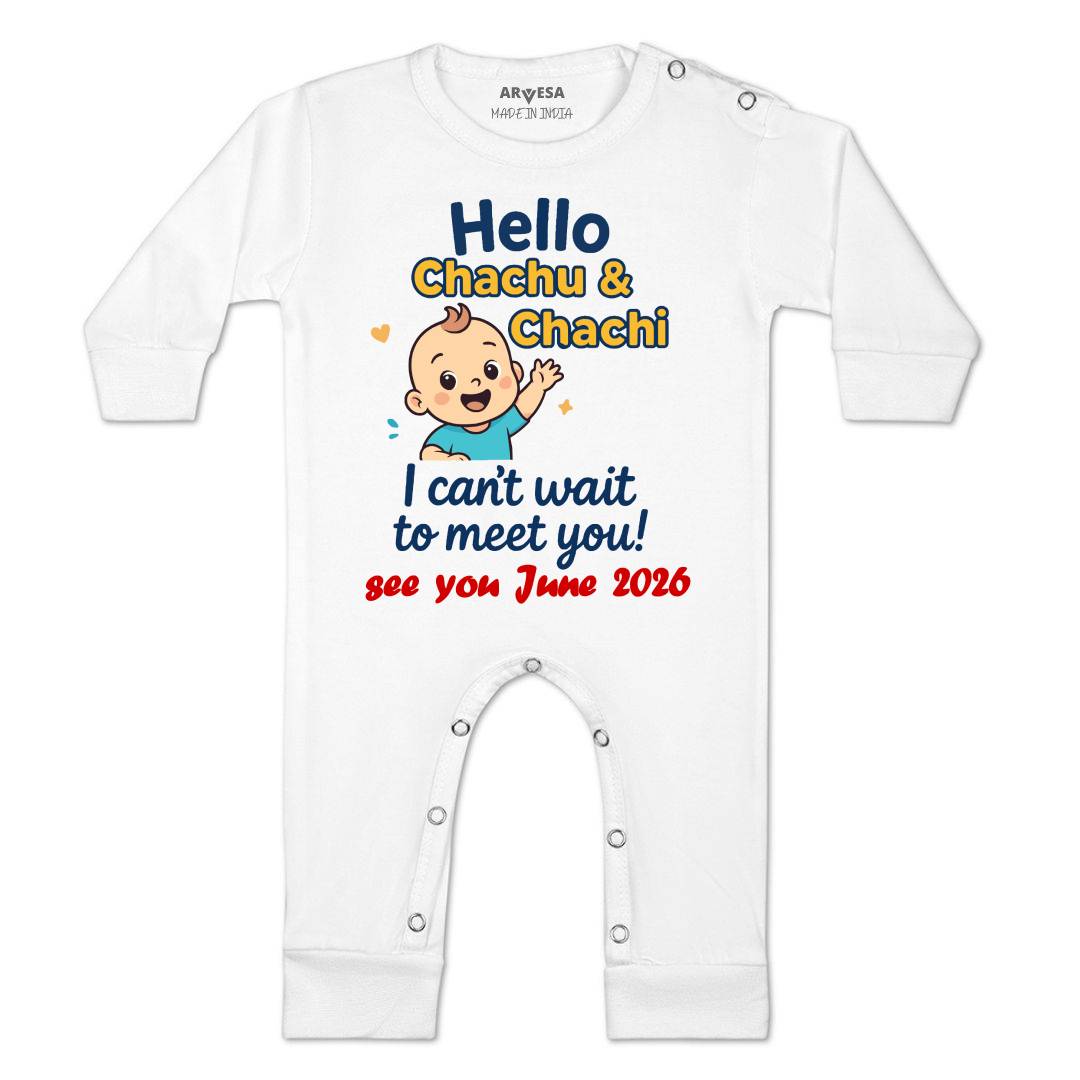 Arvesa Hello Chachu I can't Wait To Meet You Baby Boy & Girl Dress