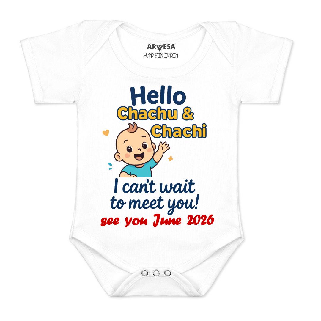 Arvesa Hello Chachu I can't Wait To Meet You Baby Boy & Girl Dress