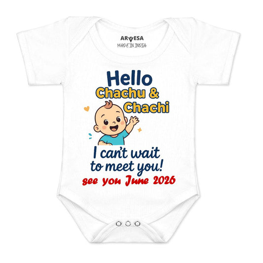 Arvesa Hello Chachu I can't Wait To Meet You Baby Boy & Girl Dress