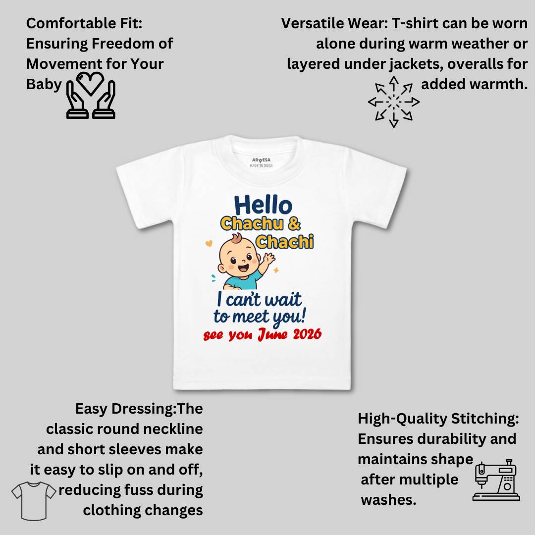 Arvesa Hello Chachu I can't Wait To Meet You Baby Boy & Girl Dress
