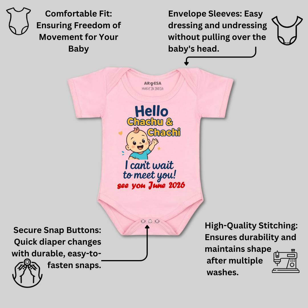 Arvesa Hello Chachu I can't Wait To Meet You Baby Boy & Girl Dress