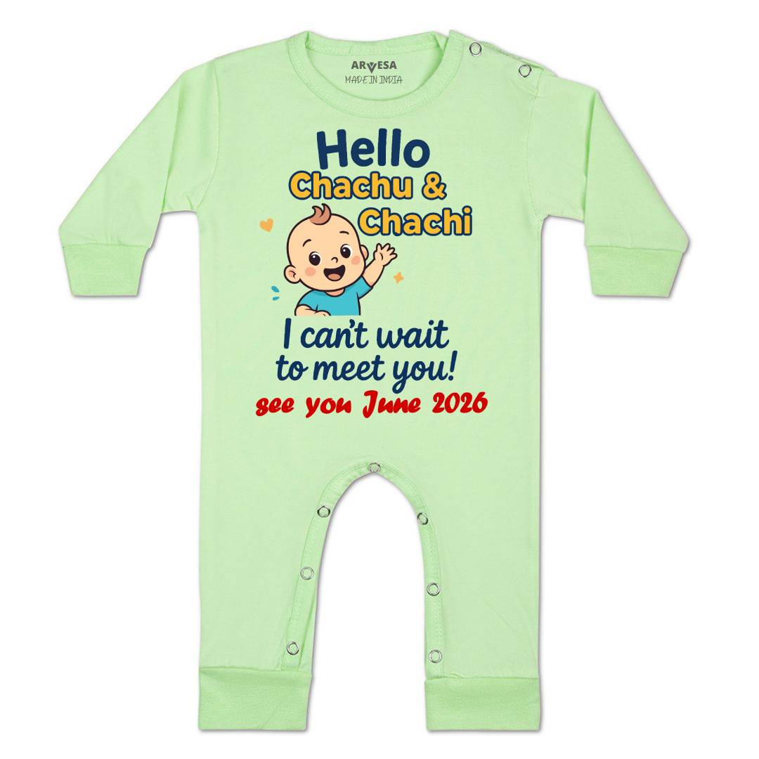 Arvesa Hello Chachu I can't Wait To Meet You Baby Boy & Girl Dress