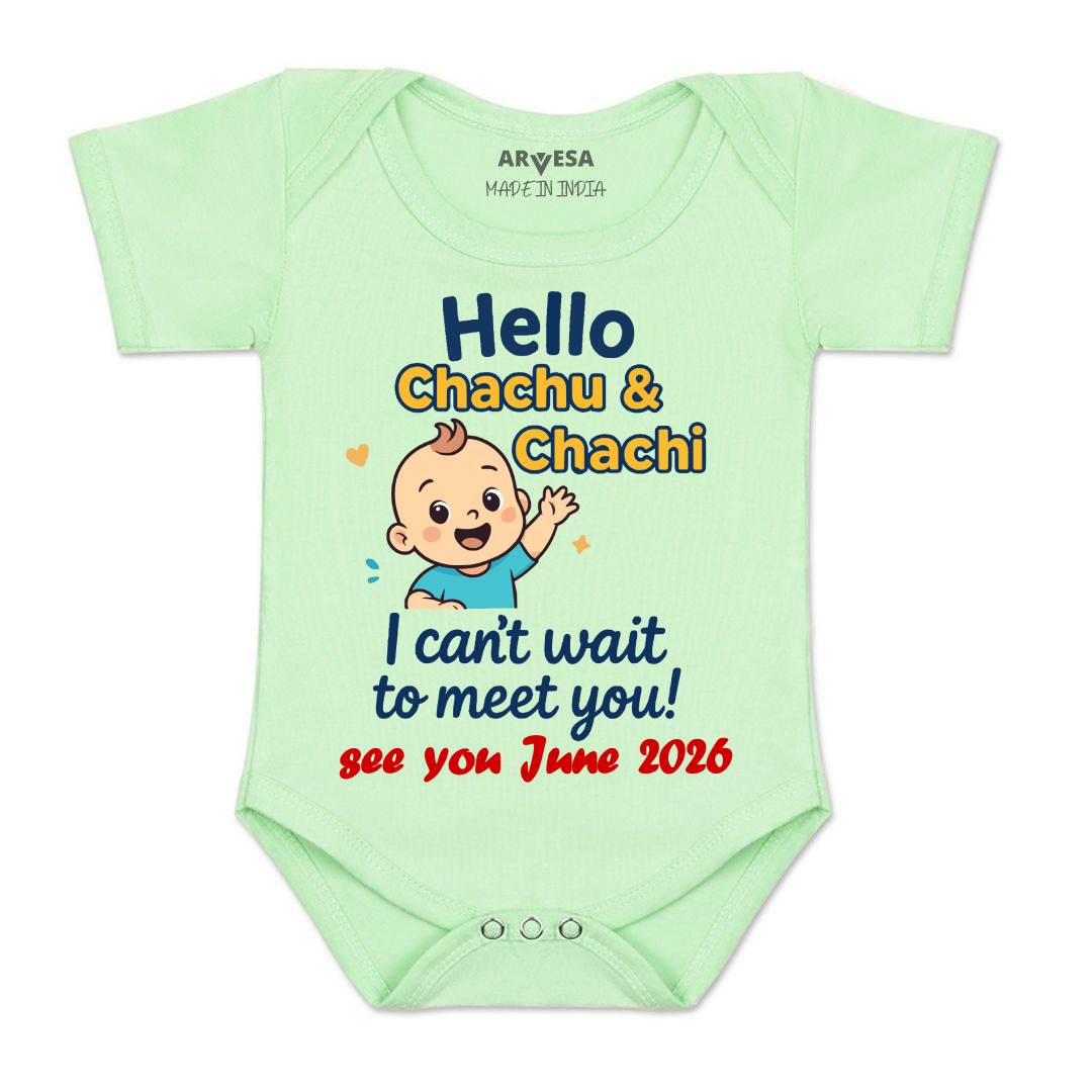 Arvesa Hello Chachu I can't Wait To Meet You Baby Boy & Girl Dress