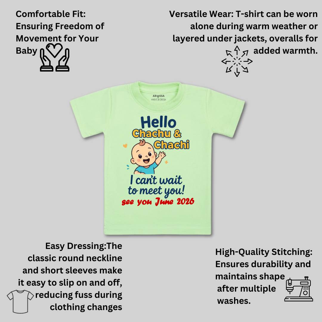 Arvesa Hello Chachu I can't Wait To Meet You Baby Boy & Girl Dress