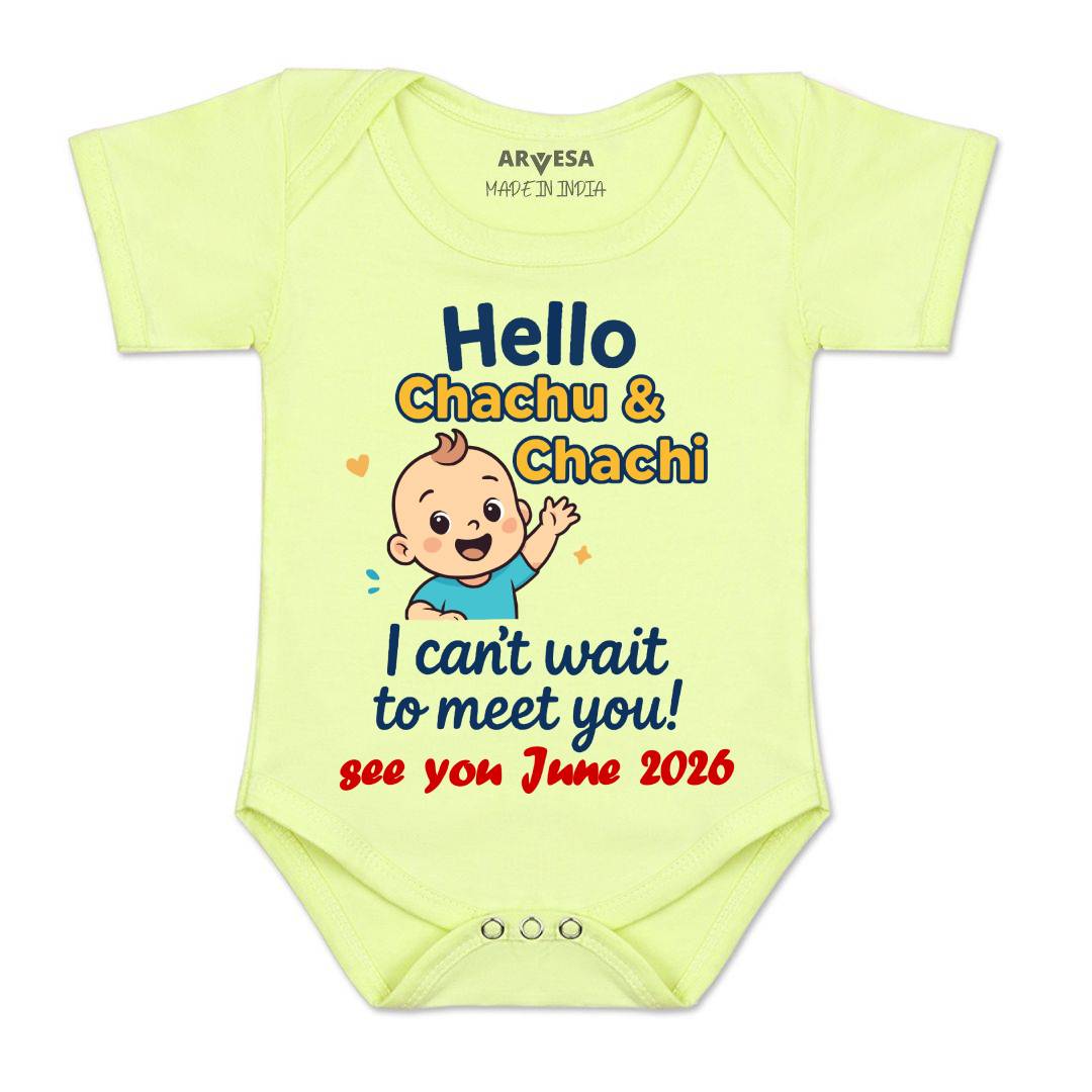 Arvesa Hello Chachu I can't Wait To Meet You Baby Boy & Girl Dress