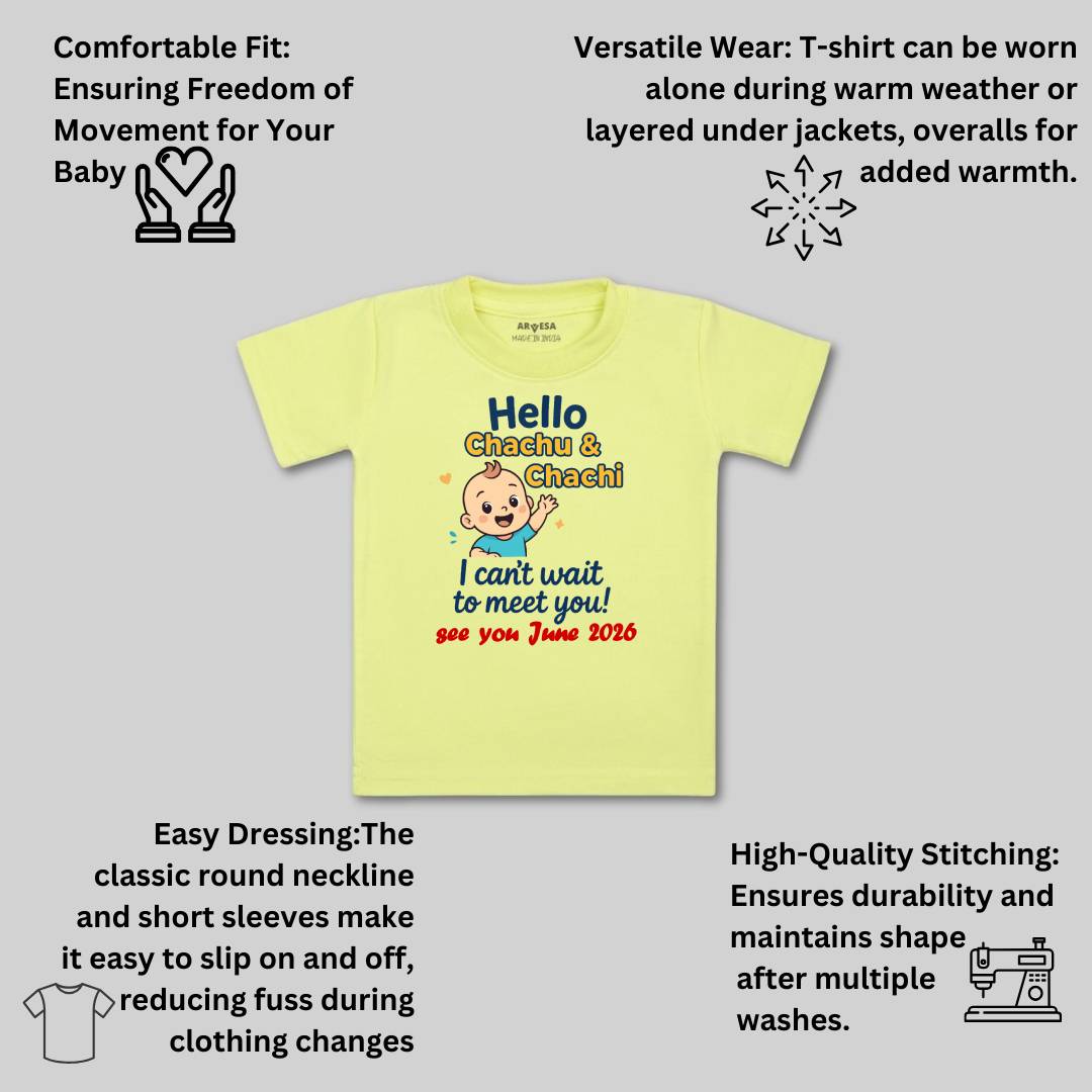 Arvesa Hello Chachu I can't Wait To Meet You Baby Boy & Girl Dress
