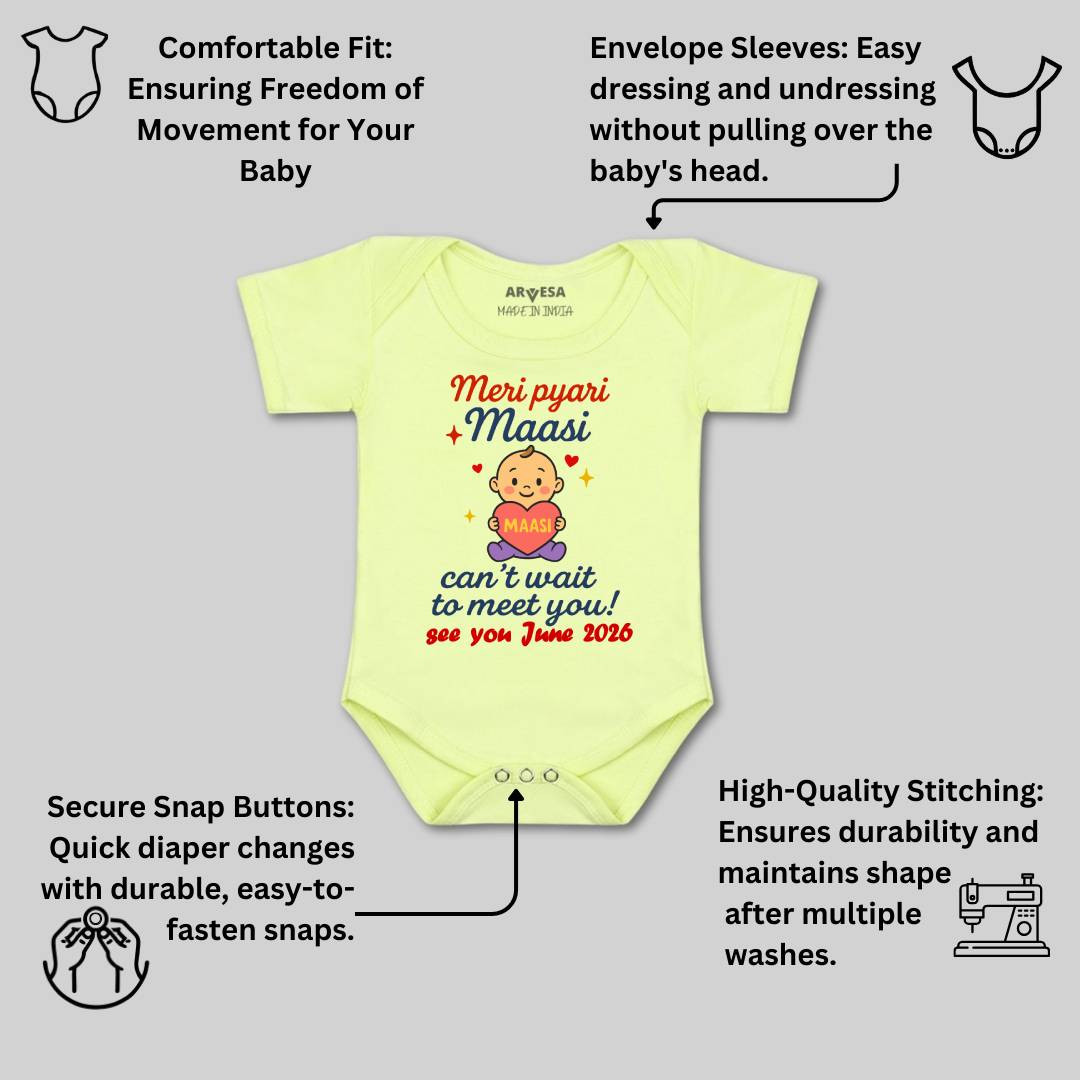 Arvesa Hello Maasi I can't Wait To Meet You Baby Boy & Girl Dress
