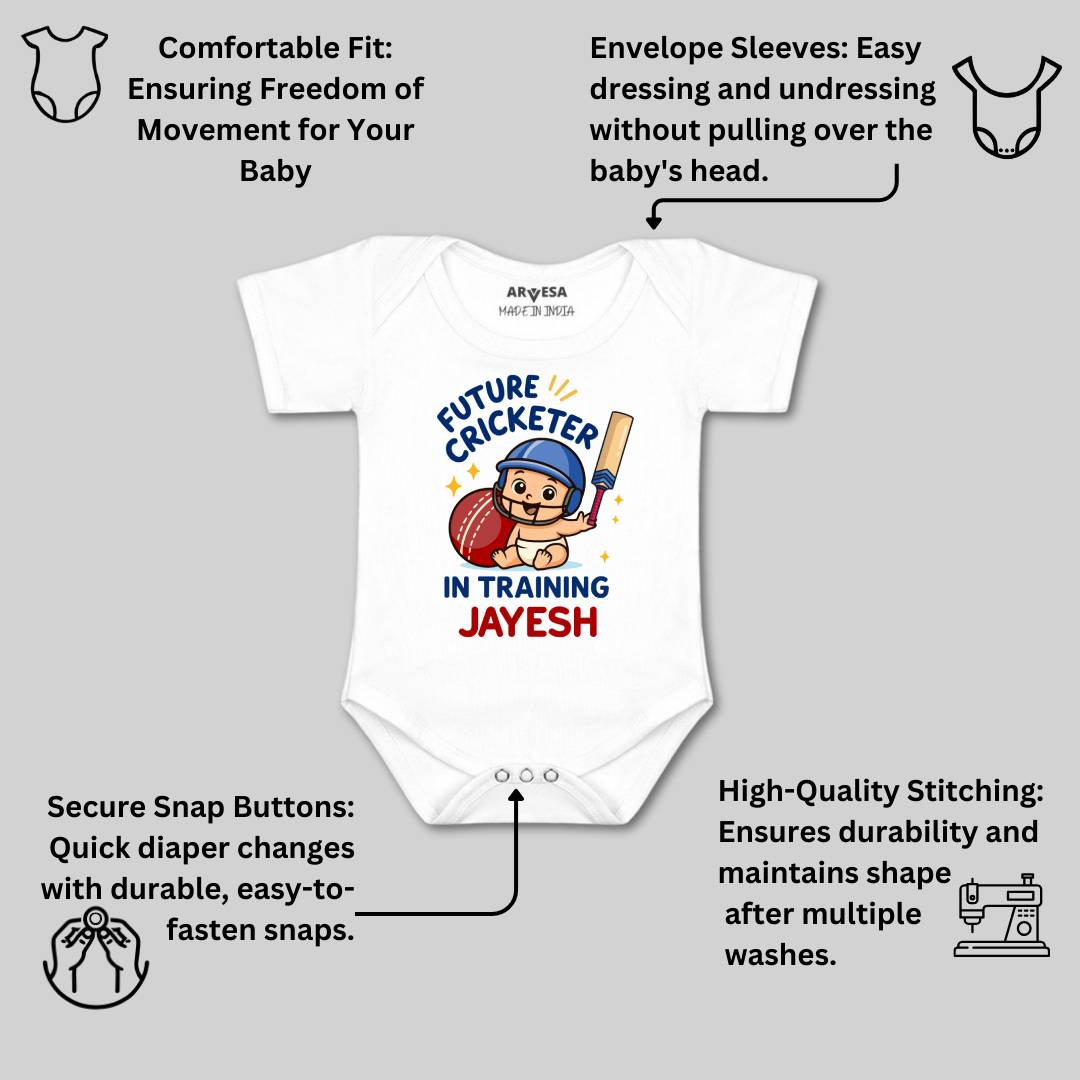 Arvesa Future Cricketer In Training Baby Boy & Girl Dress
