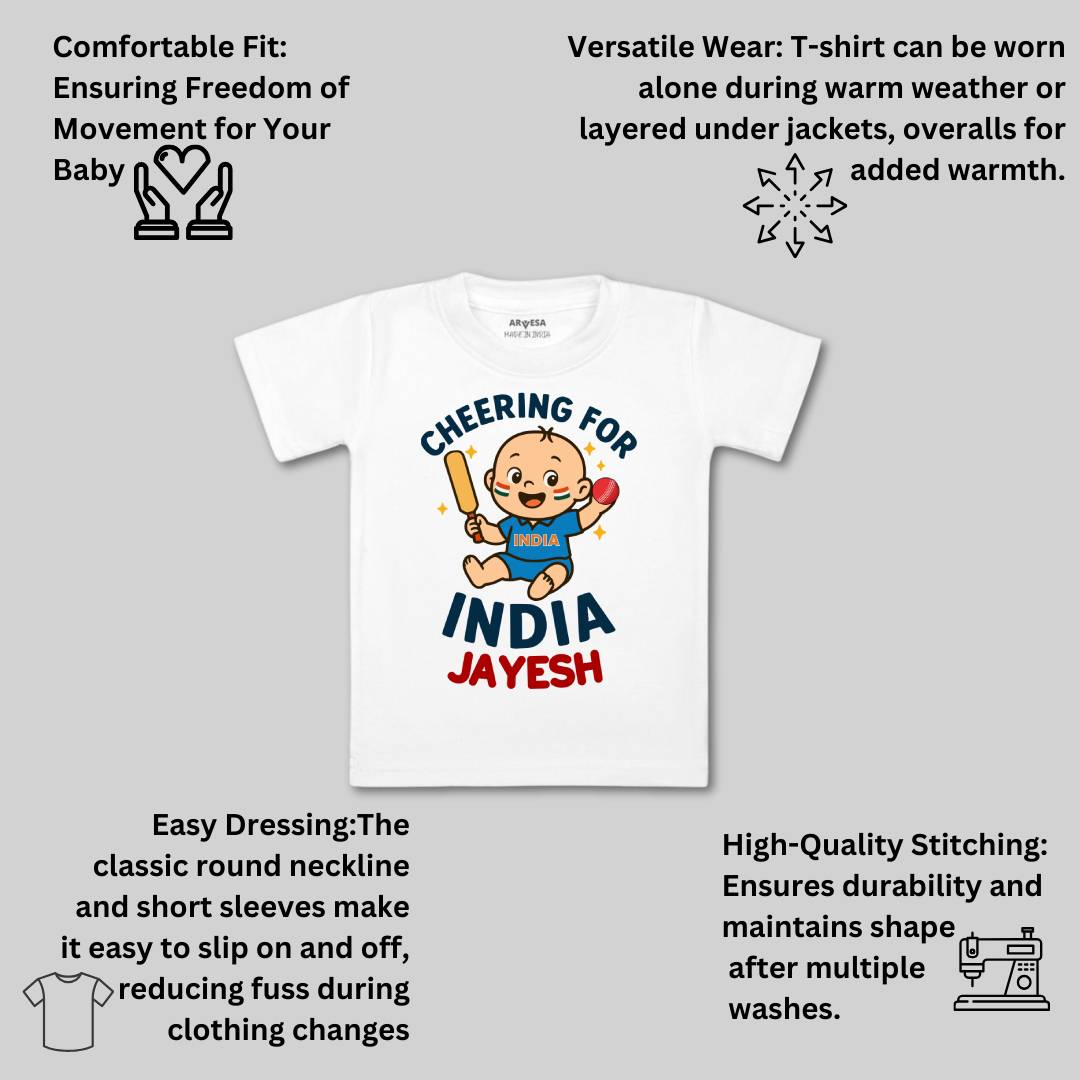 Arvesa Cheering For India Baby Boy & Girl Dress