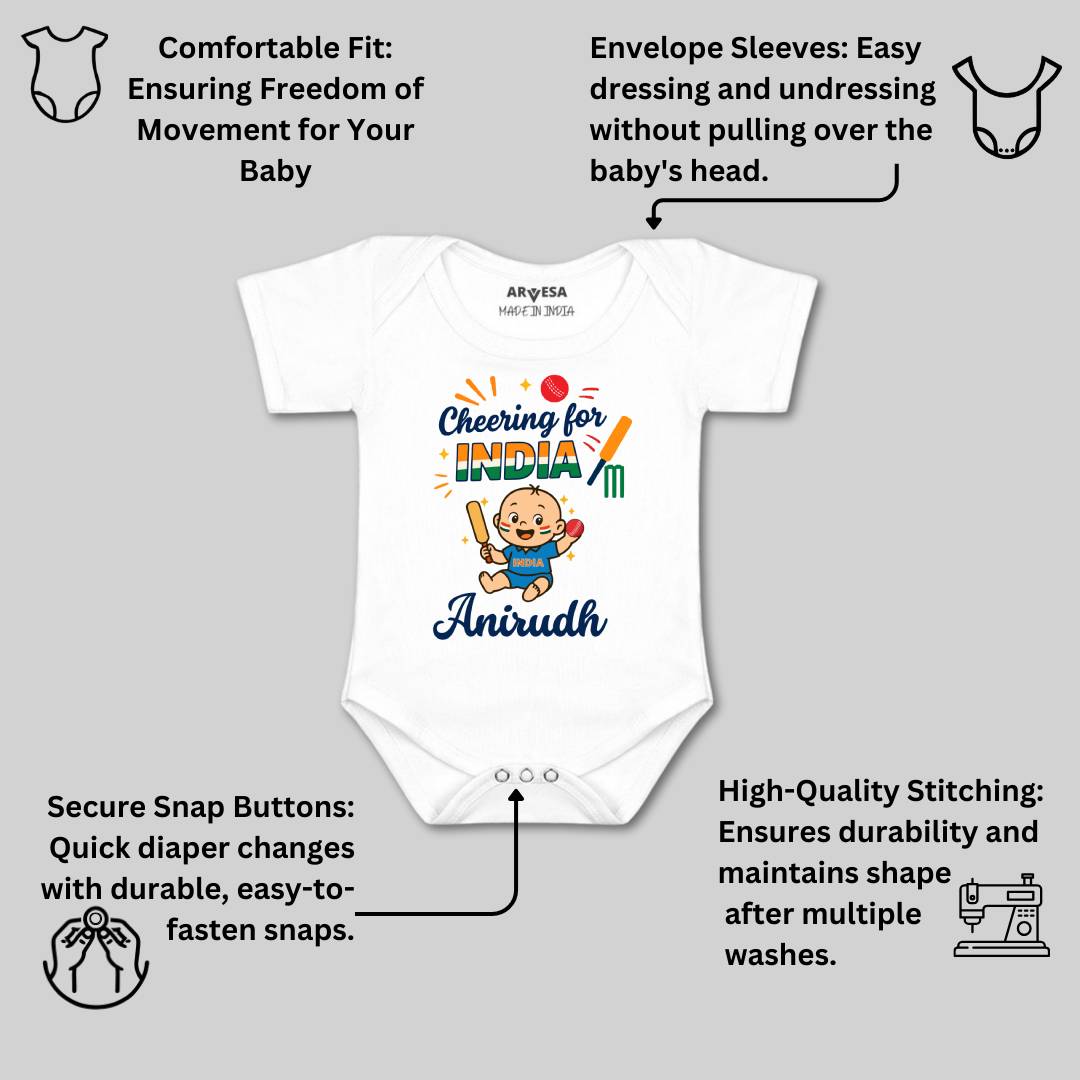 Arvesa Cheering For India Baby Boy & Girl Dress