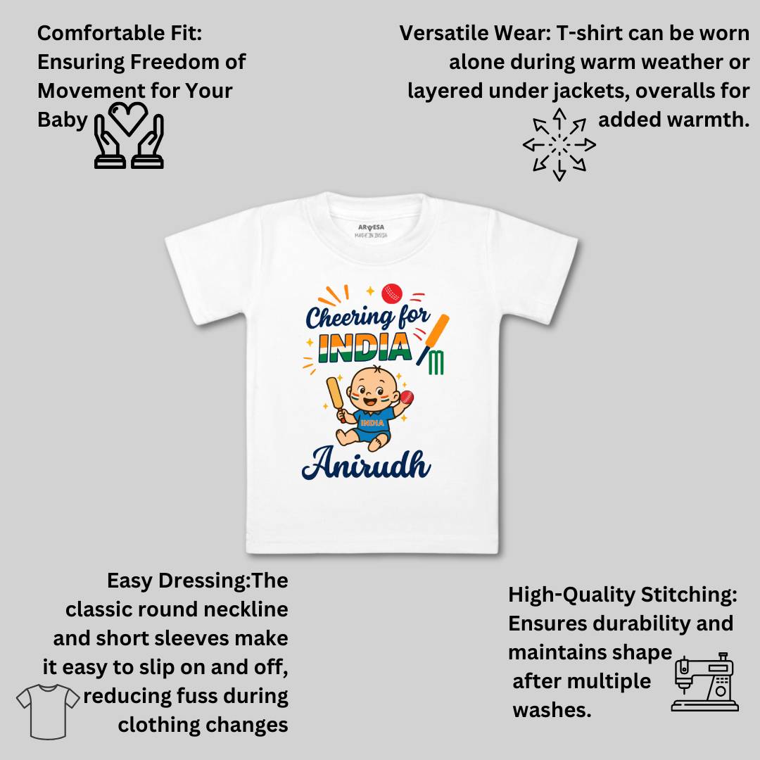 Arvesa Cheering For India Baby Boy & Girl Dress