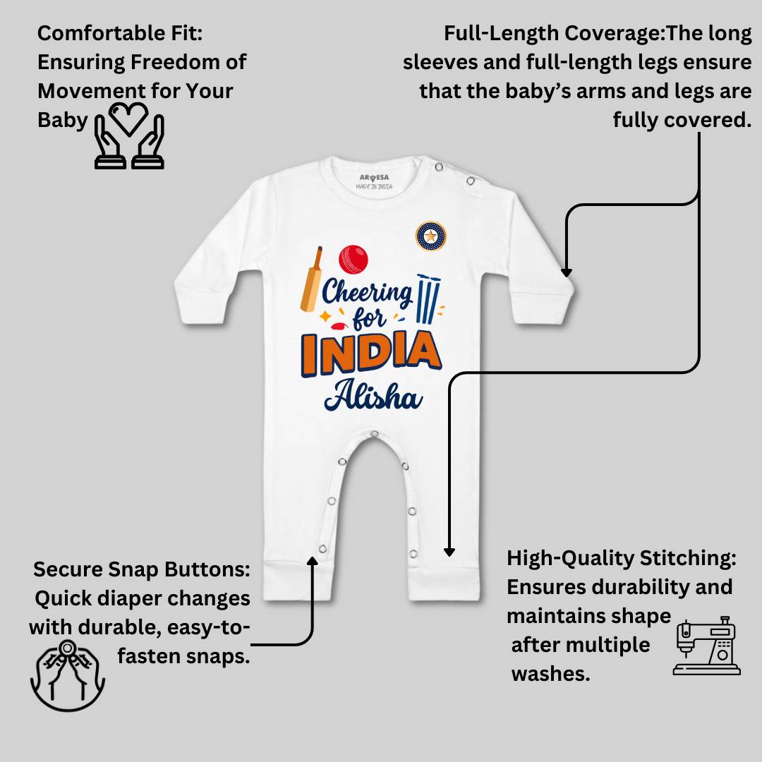 Arvesa Cheering For India Baby Boy & Girl Dress