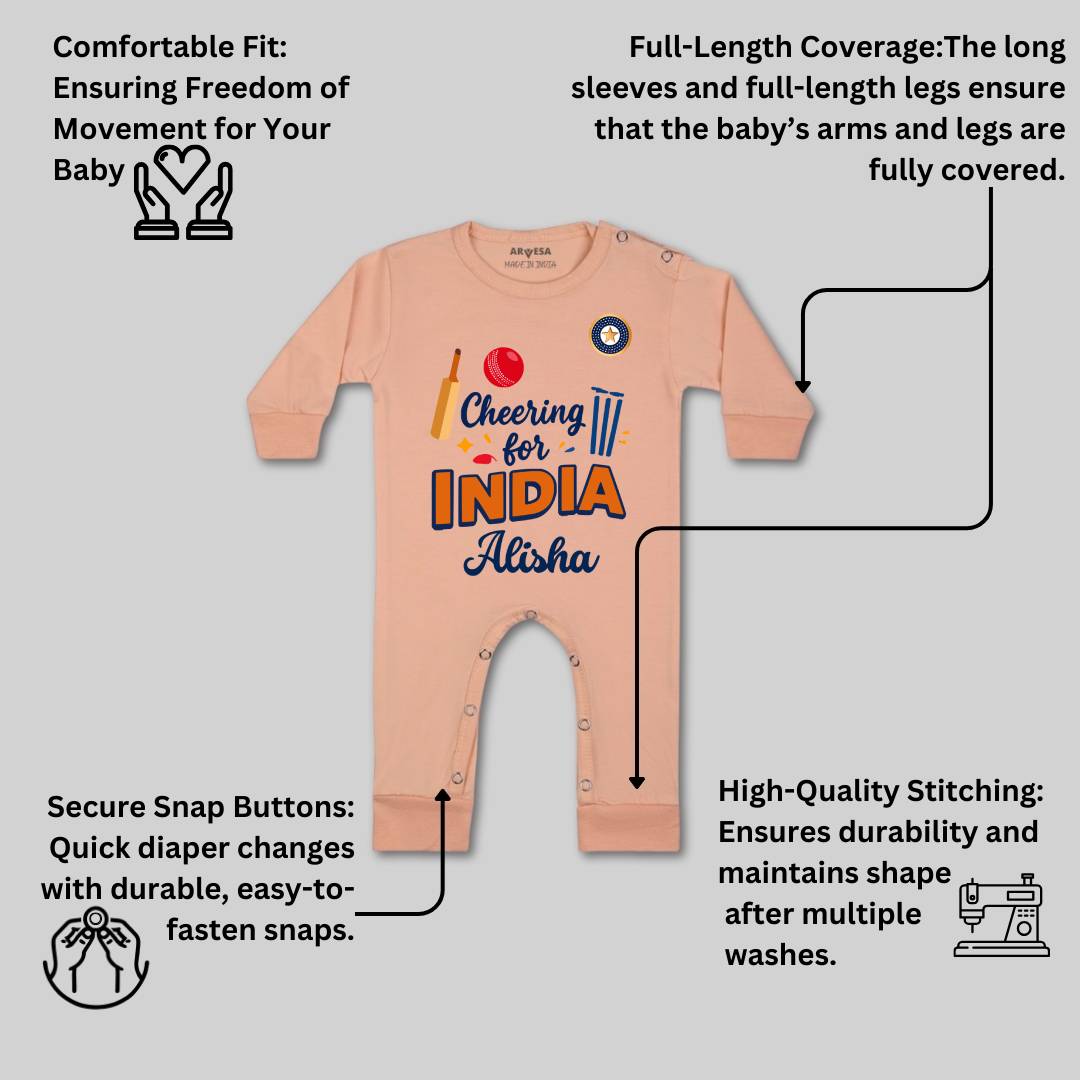 Arvesa Cheering For India Baby Boy & Girl Dress