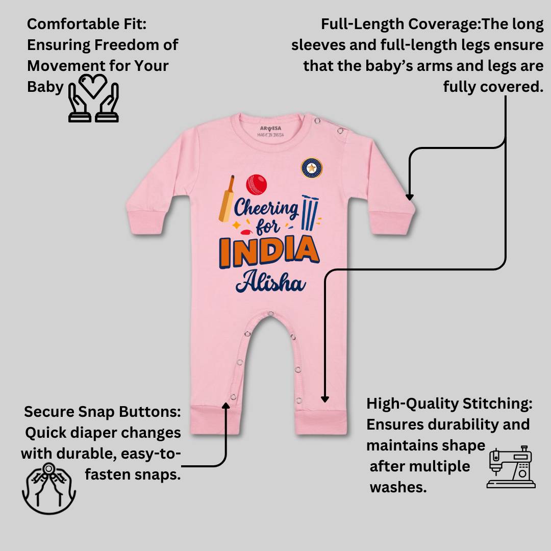 Arvesa Cheering For India Baby Boy & Girl Dress