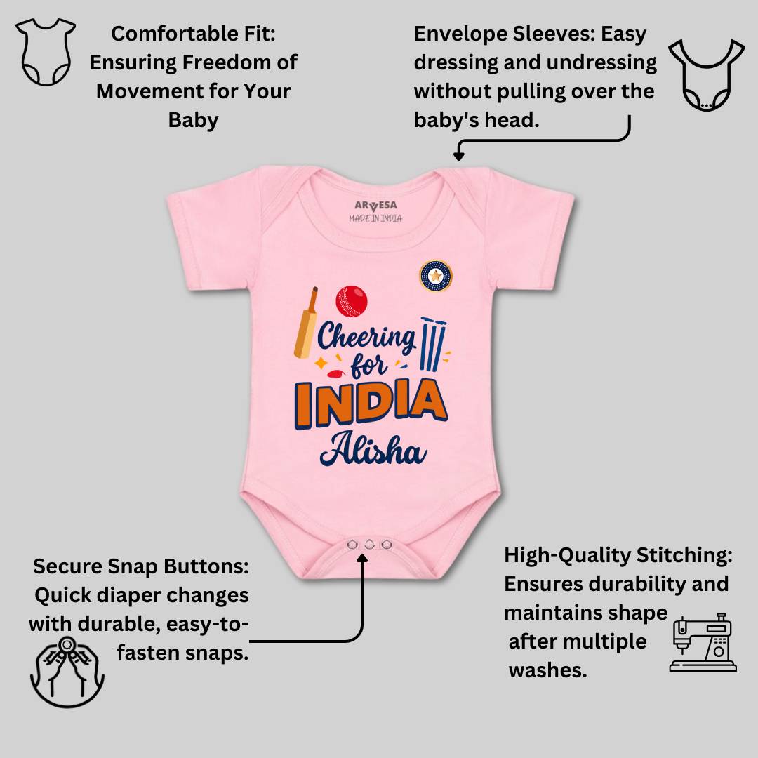 Arvesa Cheering For India Baby Boy & Girl Dress