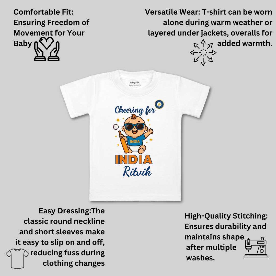 Arvesa Cheering For India Baby Boy & Girl Dress