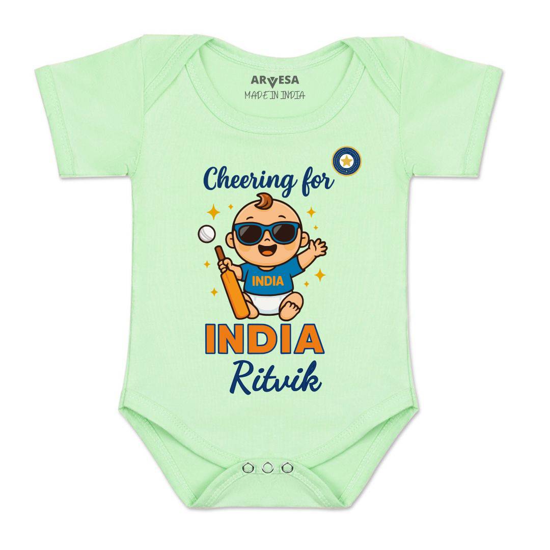 Arvesa Cheering For India Baby Boy & Girl Dress