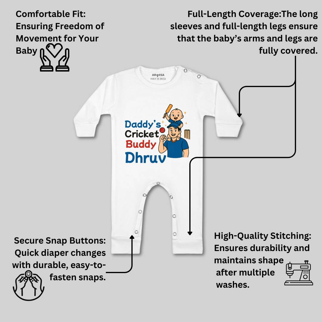 Arvesa Daddy Cricket Buddy Baby Boy & Girl Dress