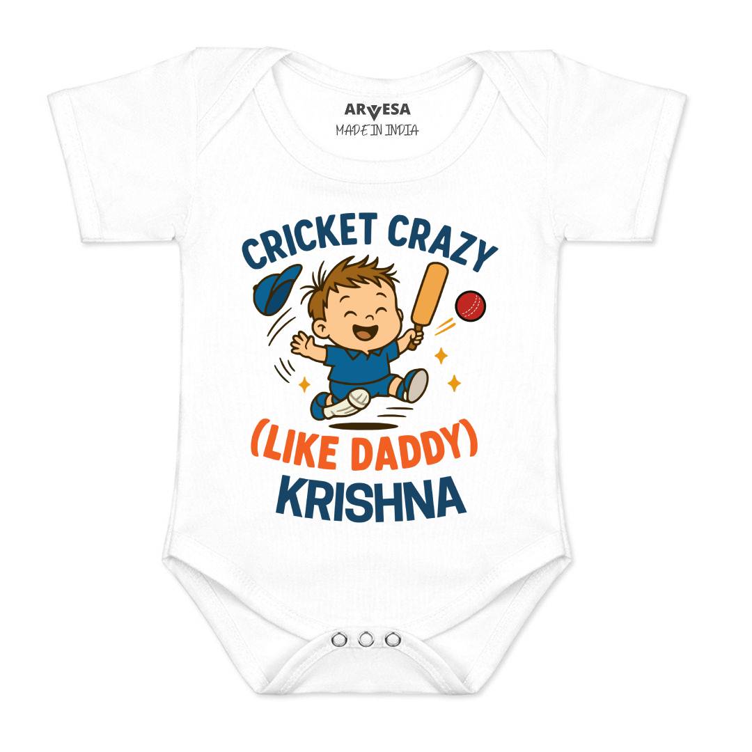 Arvesa Cricket Crazy Like Daddy Baby Boy & Girl Dress