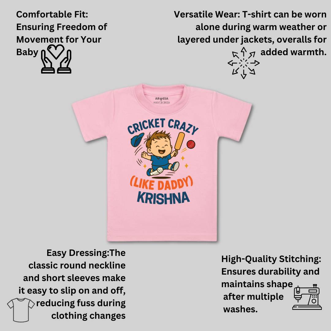 Arvesa Cricket Crazy Like Daddy Baby Boy & Girl Dress