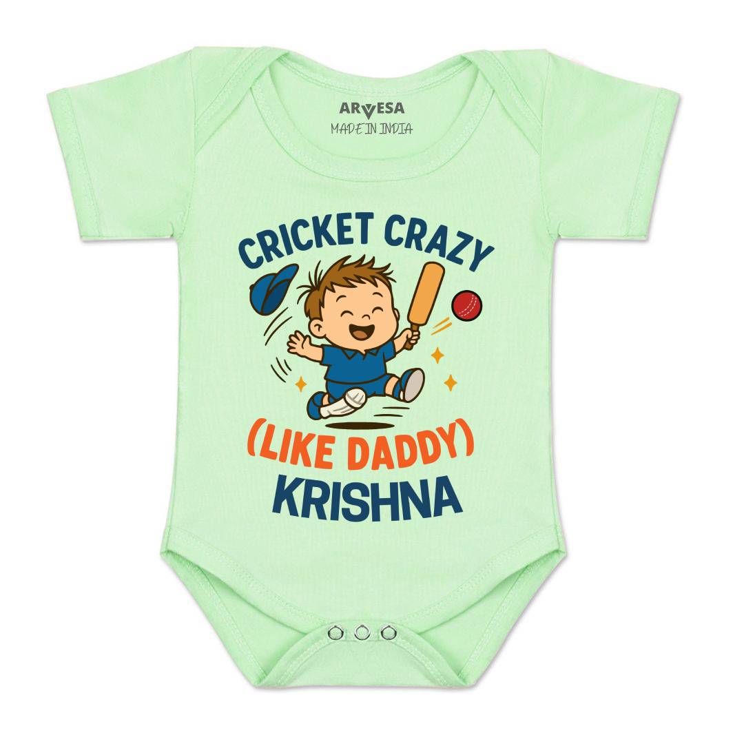 Arvesa Cricket Crazy Like Daddy Baby Boy & Girl Dress