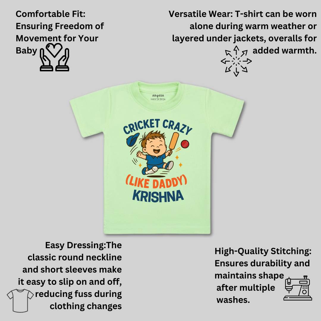Arvesa Cricket Crazy Like Daddy Baby Boy & Girl Dress