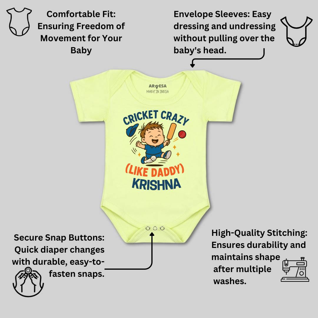 Arvesa Cricket Crazy Like Daddy Baby Boy & Girl Dress