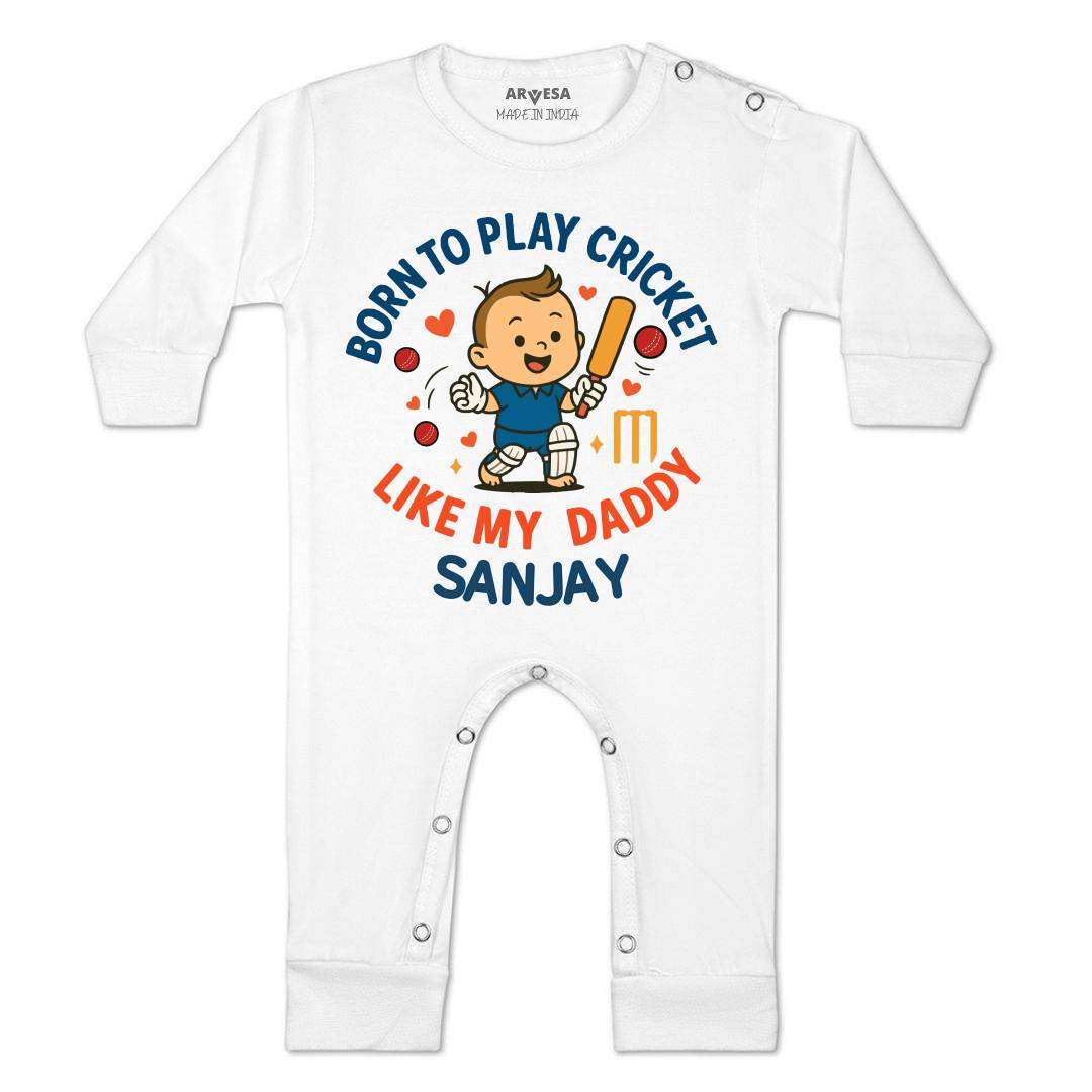 Arvesa Born To Play Cricket Baby Boy & Girl Dress