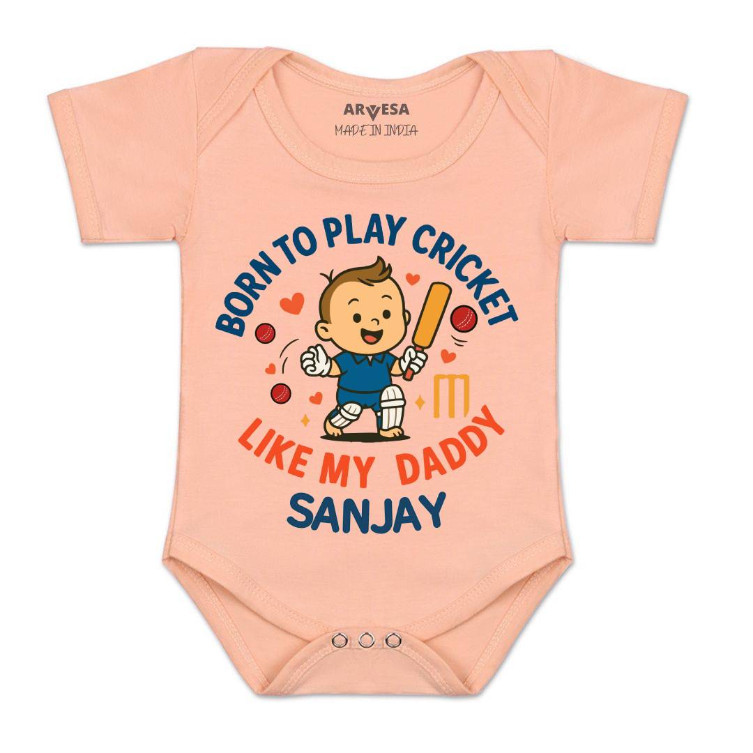 Arvesa Born To Play Cricket Baby Boy & Girl Dress
