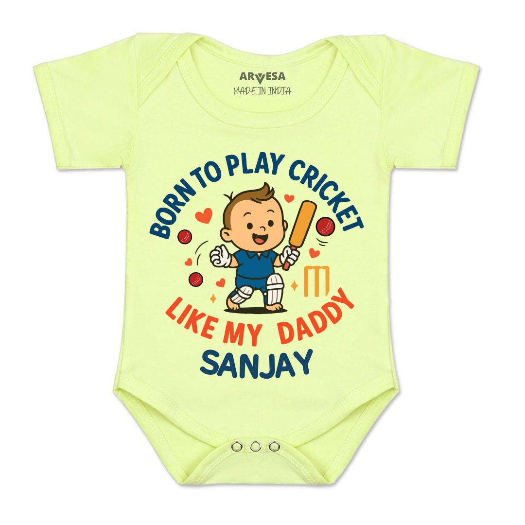 Arvesa Born To Play Cricket Baby Boy & Girl Dress