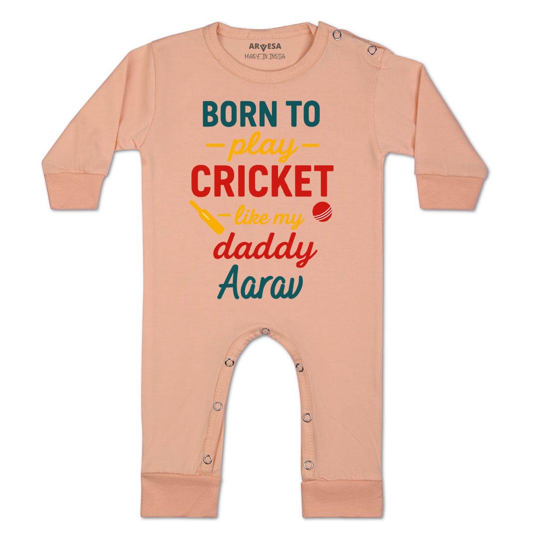 Arvesa Born To Play Cricket Baby Boy & Girl Dress