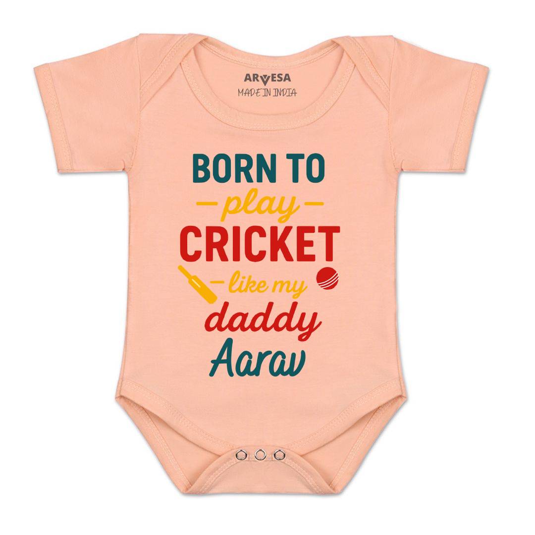 Arvesa Born To Play Cricket Baby Boy & Girl Dress