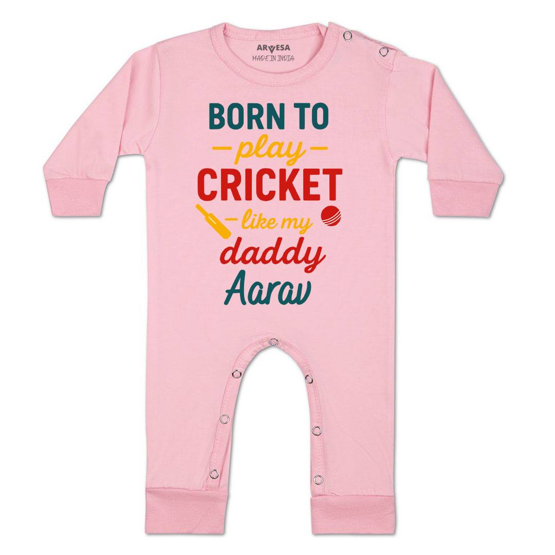 Arvesa Born To Play Cricket Baby Boy & Girl Dress
