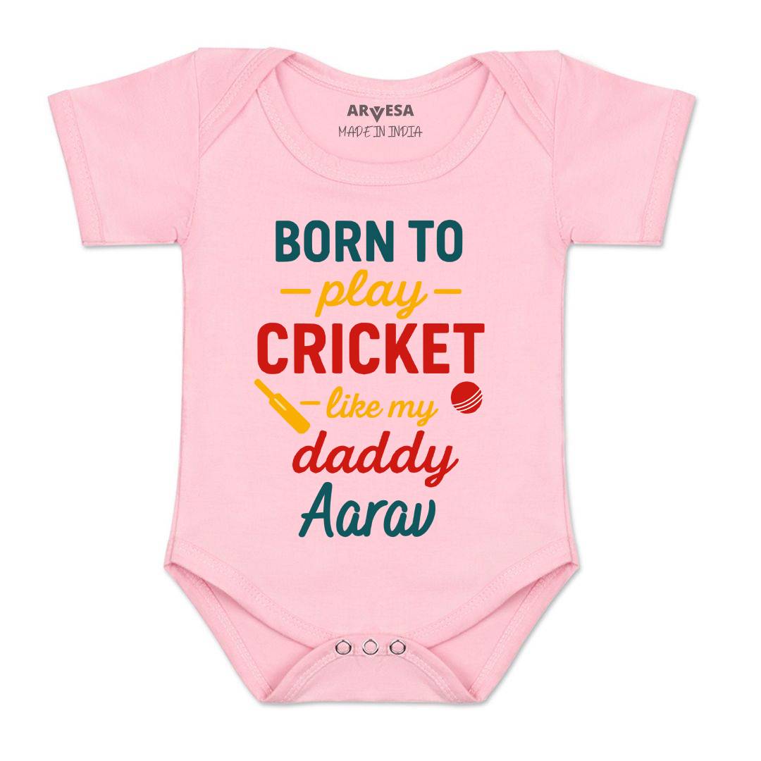 Arvesa Born To Play Cricket Baby Boy & Girl Dress