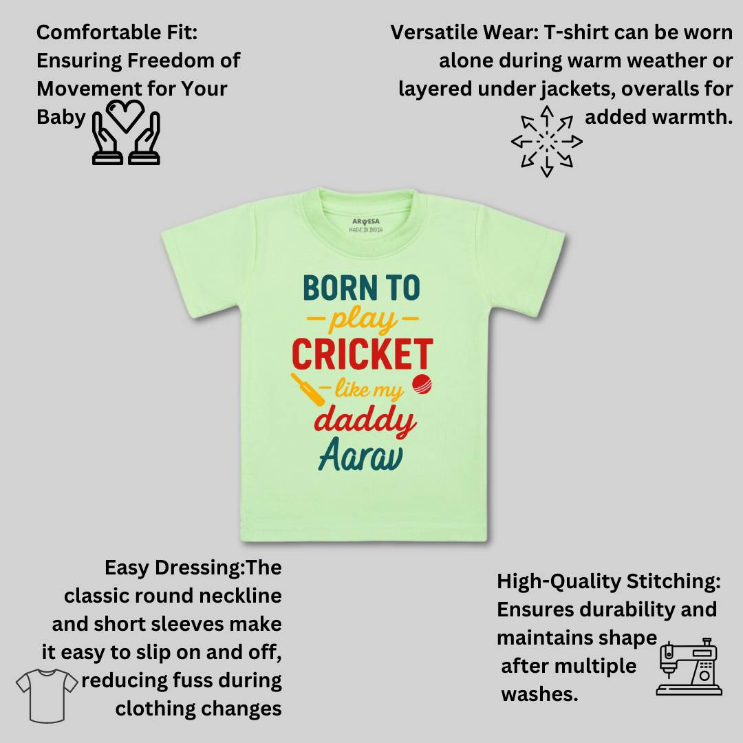 Arvesa Born To Play Cricket Baby Boy & Girl Dress