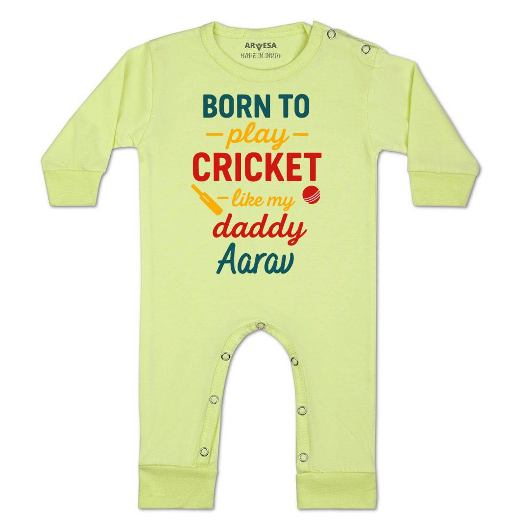 Arvesa Born To Play Cricket Baby Boy & Girl Dress