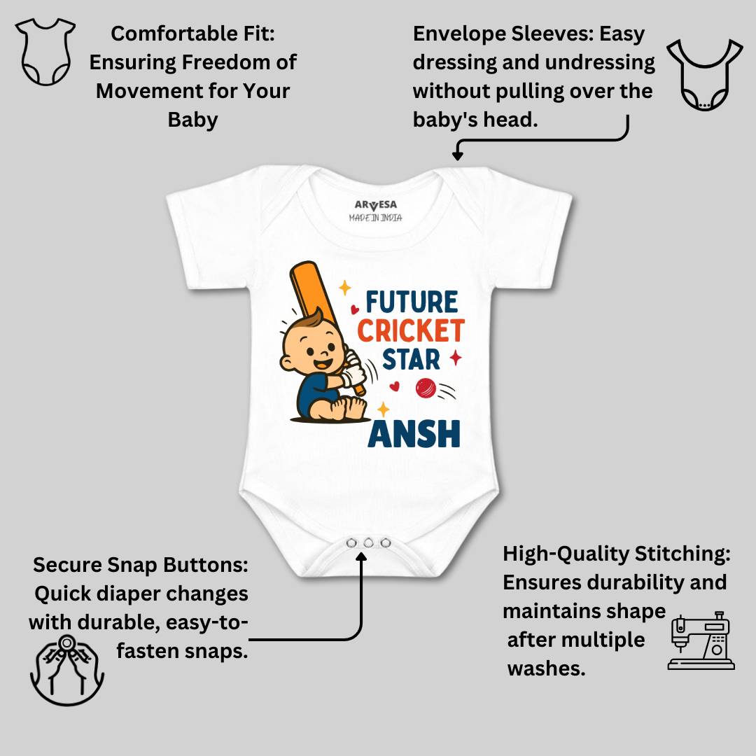 Arvesa Future Cricketer Star Baby Boy & Girl Dress