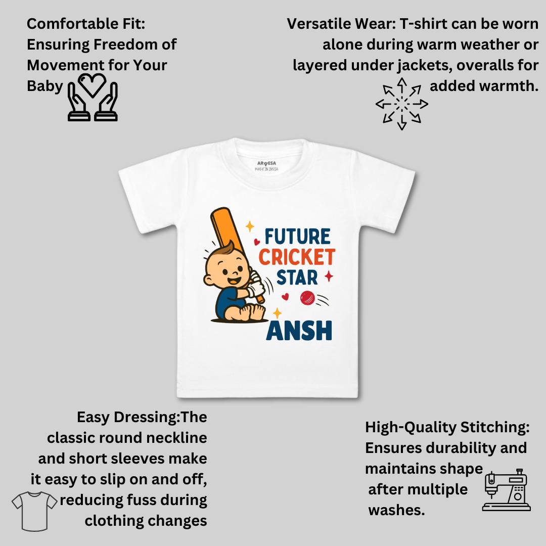 Arvesa Future Cricketer Star Baby Boy & Girl Dress