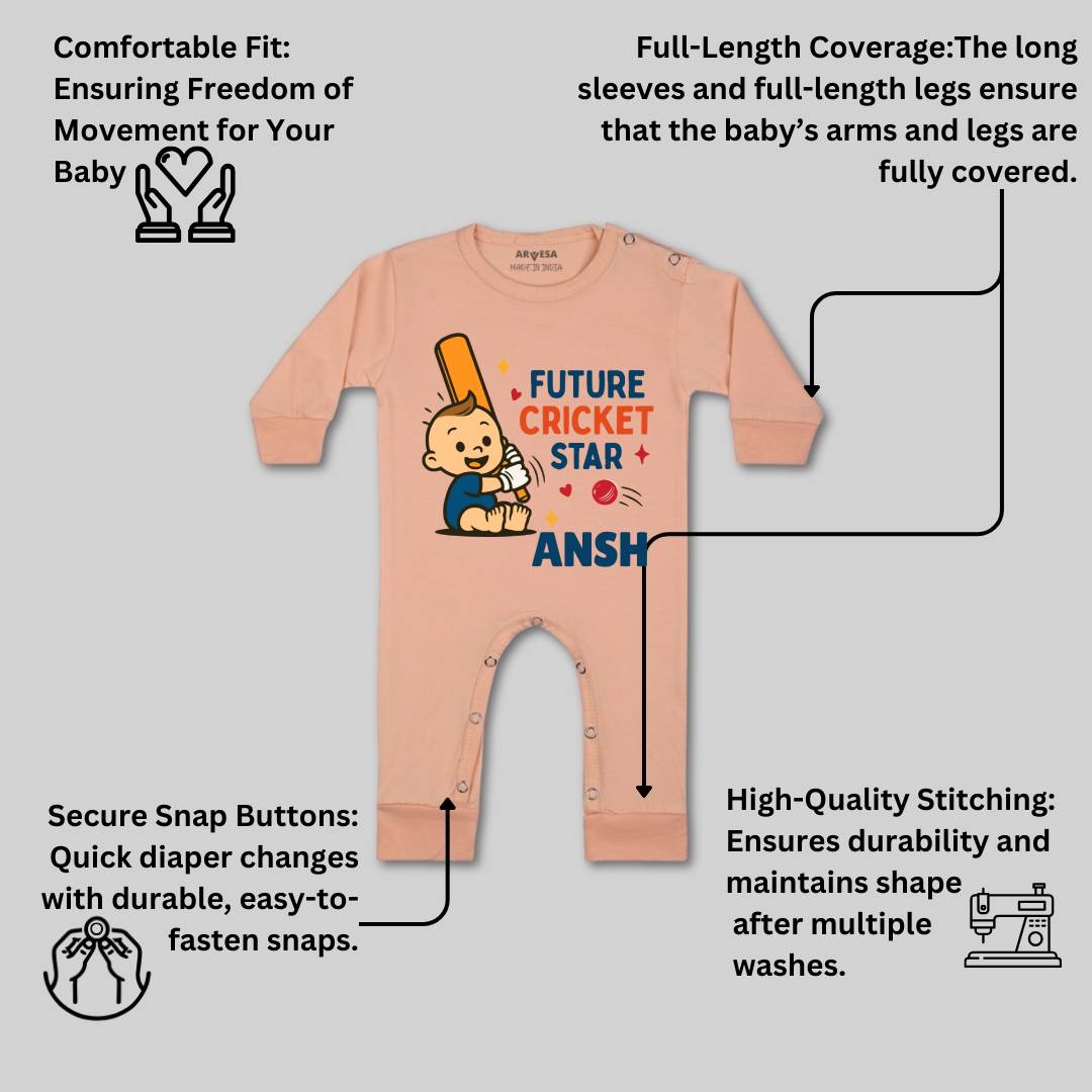 Arvesa Future Cricketer Star Baby Boy & Girl Dress