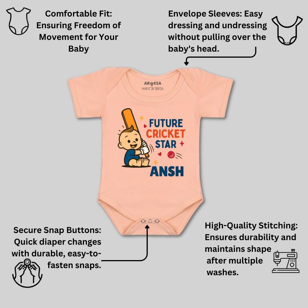 Arvesa Future Cricketer Star Baby Boy & Girl Dress