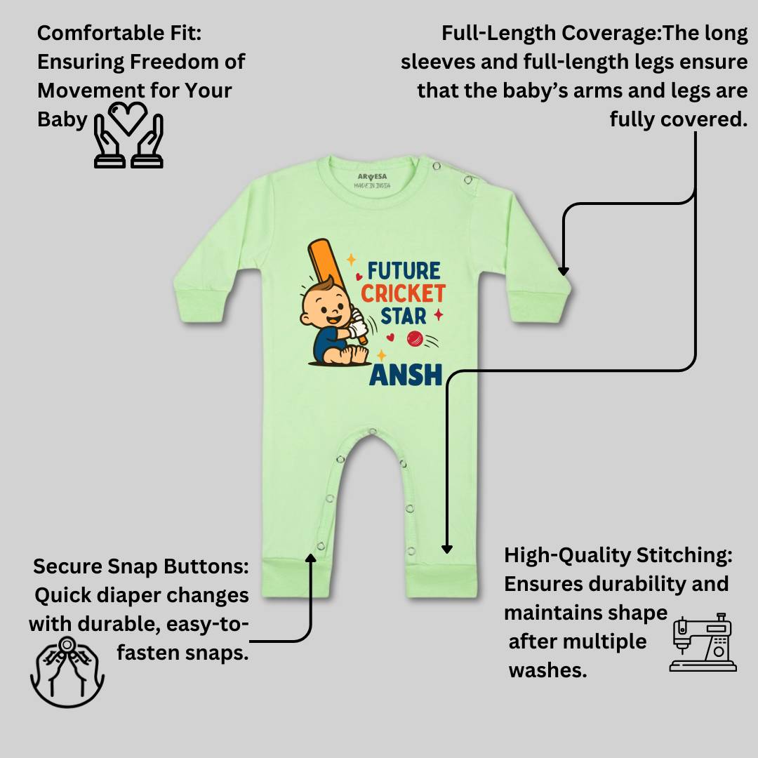 Arvesa Future Cricketer Star Baby Boy & Girl Dress