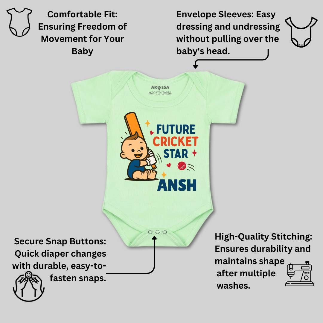 Arvesa Future Cricketer Star Baby Boy & Girl Dress