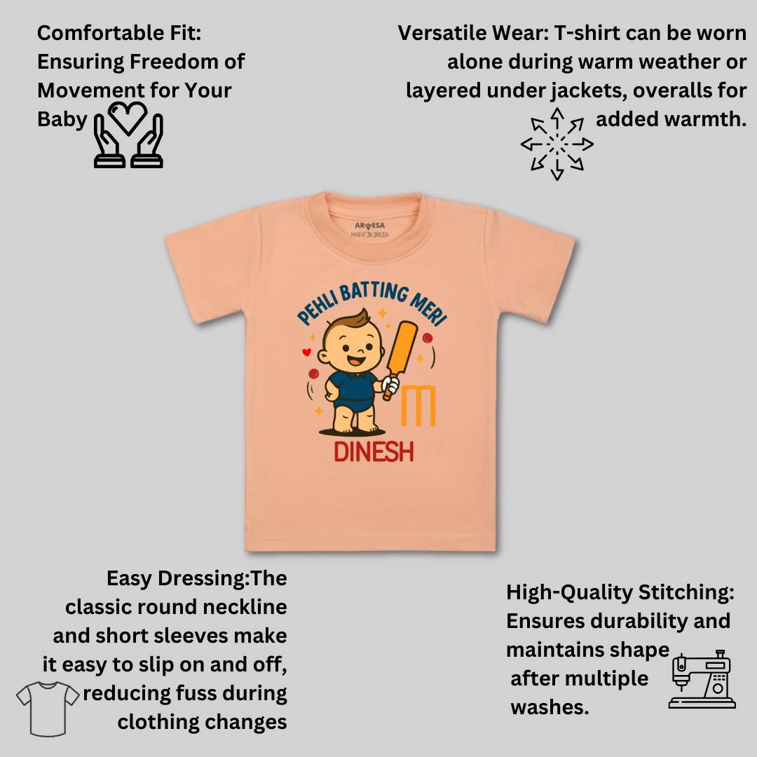 Arvesa Pehli Batting Meri Baby Boy & Girl Dress